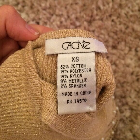 Cache Shimmery Sequin Pearl Top - Picture 5 of 5